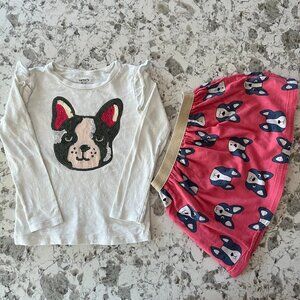 Carters sequin frenchie set sz 4-5